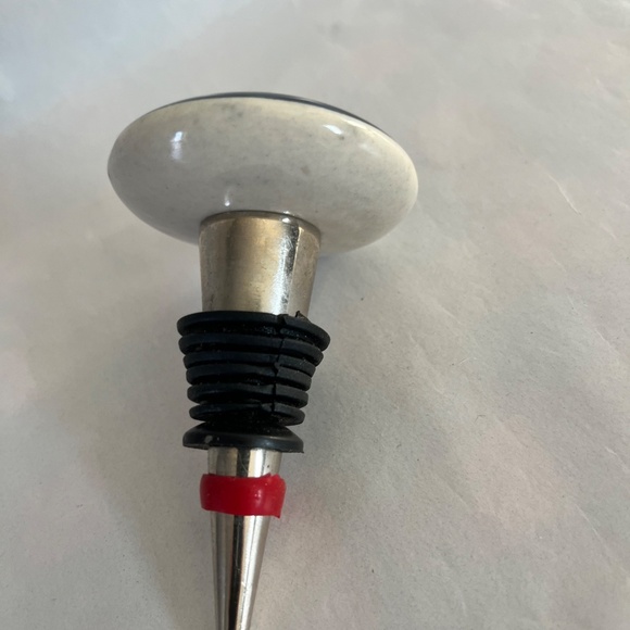 Floral Ceramic Door knob Wine Bottle floral Stopper Topper Cork - Picture 3 of 3